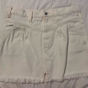 Free People White Denim Mini Skirt